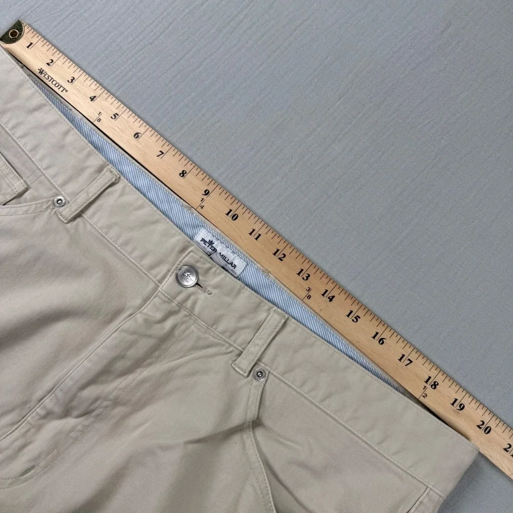Peter Millar Mens Chino Pants Size 40‎ Beige Cream Cotton Modal Stretch 40x33